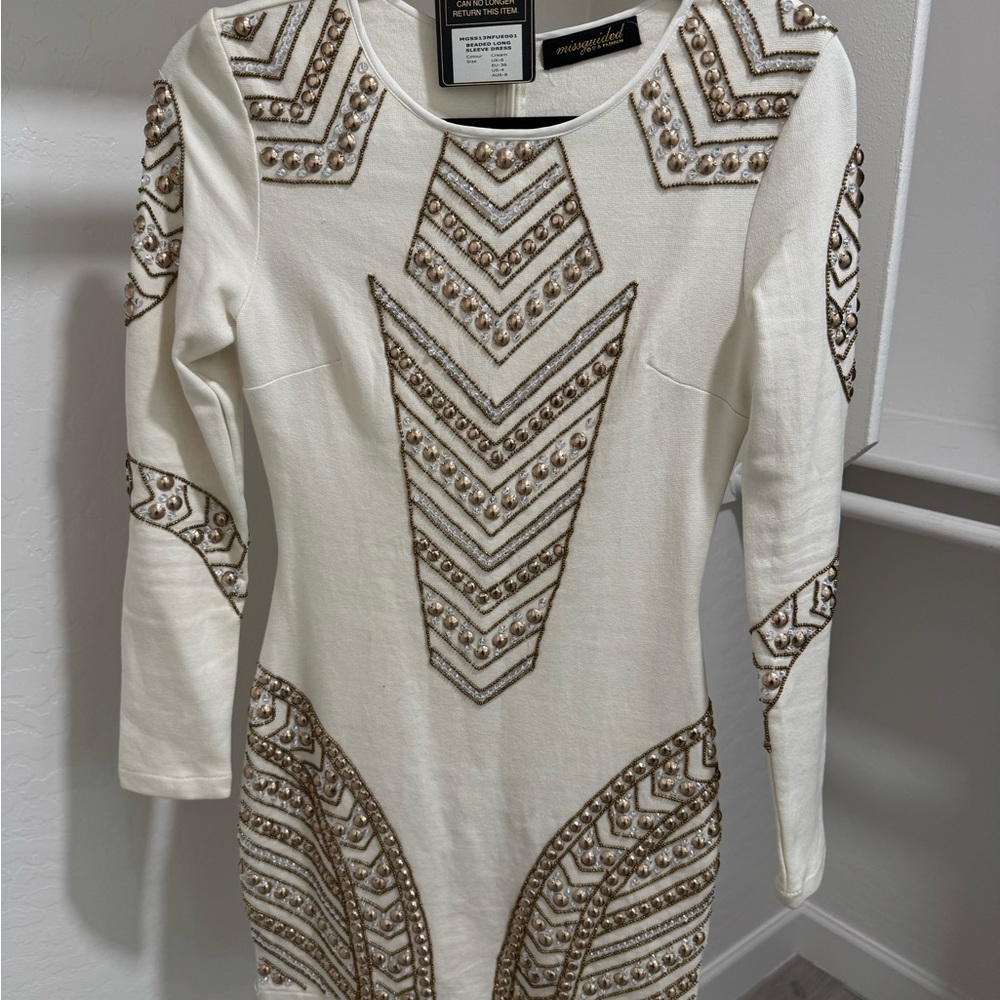 Beaded/Embellished Cream Dress